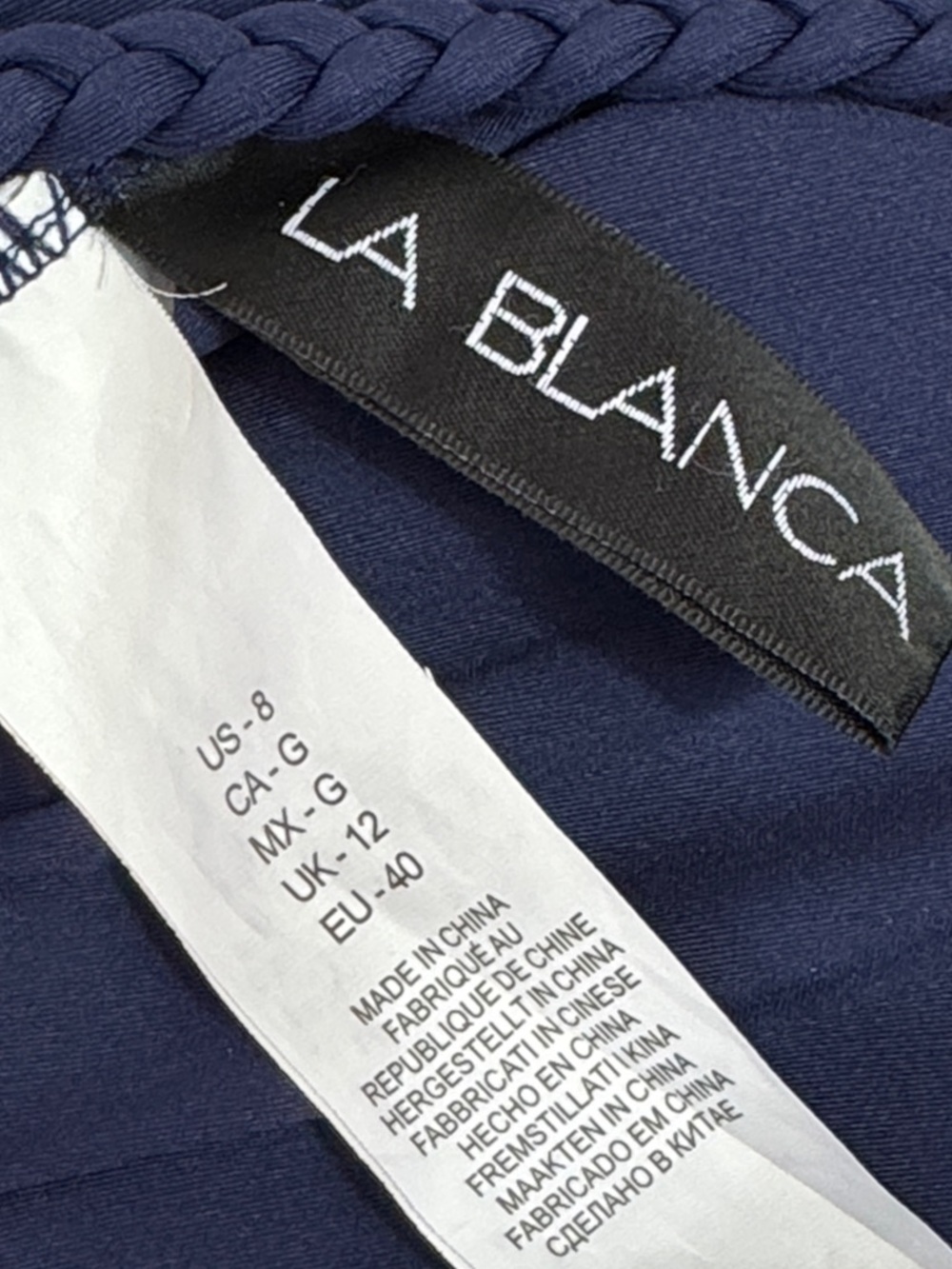 La Blanca Floral-print One-Shoulder Swimsuit Women’s Size 8 Navy Blue Pink White - Picture 10 of 13